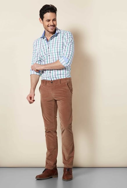Easies Brown Slim Fit Trouser Easies Brown Slim Fit Trouser