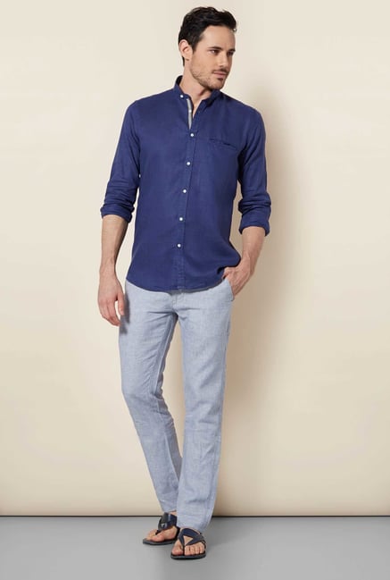 Easies Navy Cotton Shirt Easies Navy Cotton Shirt