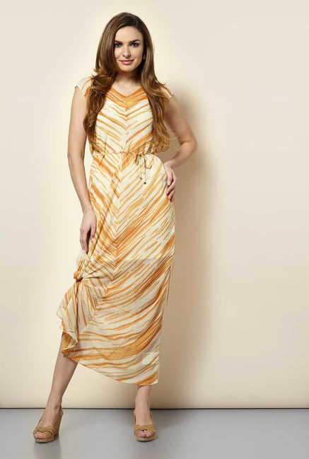 109 F Orange Print Casual Dress 109 F Orange Print Casual Dress