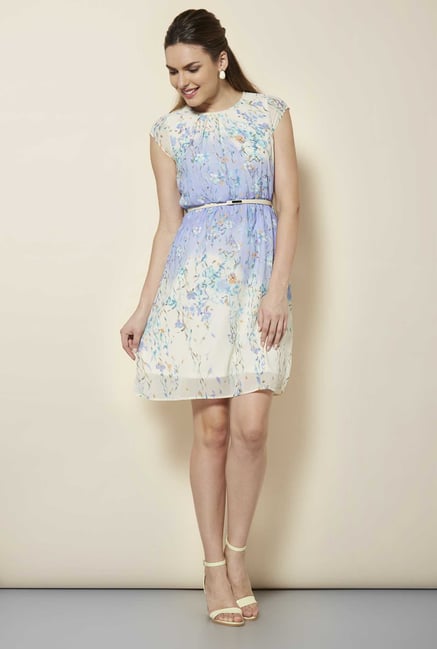 109 F Blue Floral Casual Dress 109 F Blue Floral Casual Dress