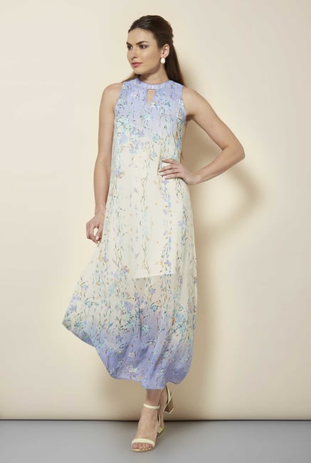 109 F Blue Floral Casual Dress 109 F Blue Floral Casual Dress