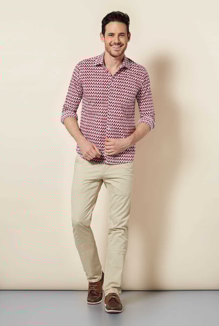 Easies Red Egyptian Print Shirt Easies Red Egyptian Print Shirt
