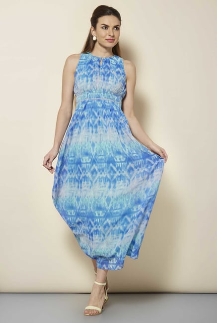 109 F Blue Tie Dye Casual Dress 109 F Blue Tie Dye Casual Dress