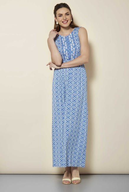 109 F Blue Print Casual Dress 109 F Blue Print Casual Dress