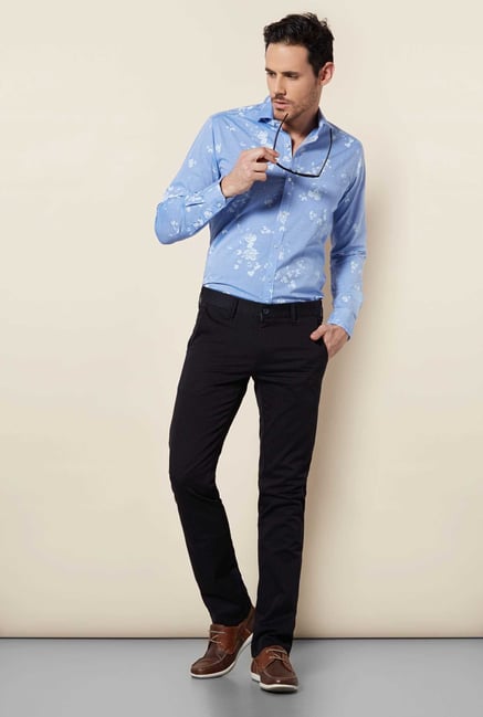 Easies Sky Blue Printed Shirt Easies Sky Blue Printed Shirt