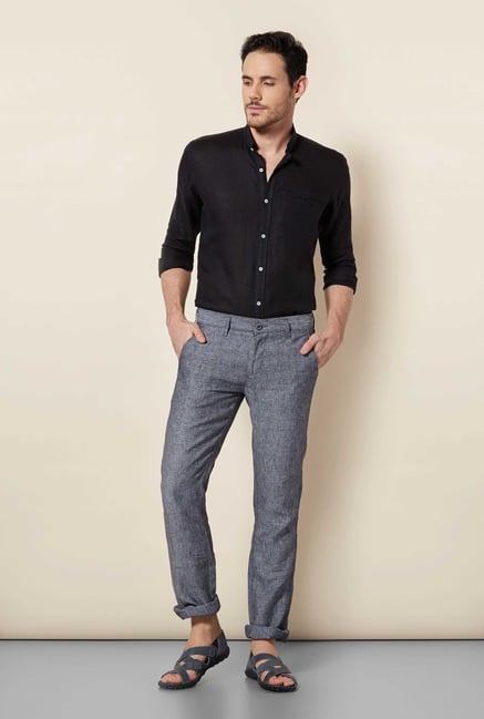 Easies Charcoal Linen Trouser Easies Charcoal Linen Trouser