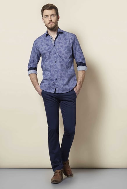 Easies Navy Floral Print Shirt Easies Navy Floral Print Shirt