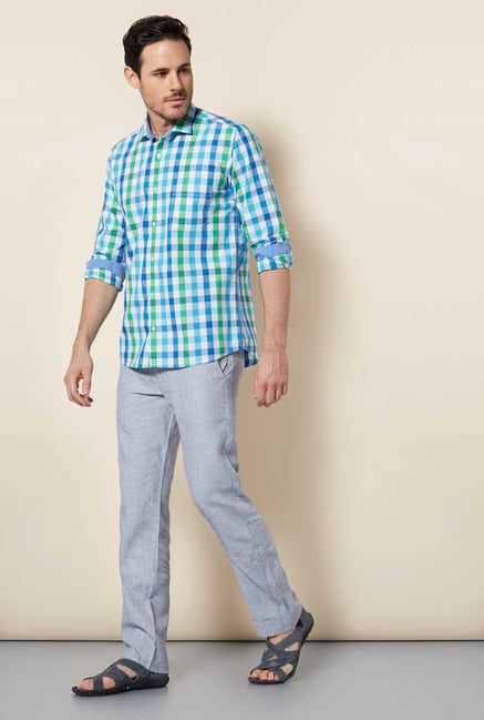Easies Blue Checked Shirt Easies Blue Checked Shirt