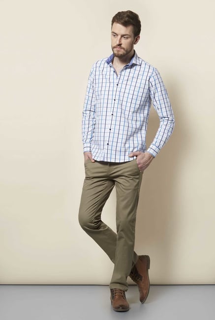 Easies Blue & Navy Checked Shirt Easies Blue & Navy Checked Shirt