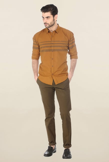 Basics Brown Engineering Stripe Shirt Basics Brown Engineering Stripe Shirt