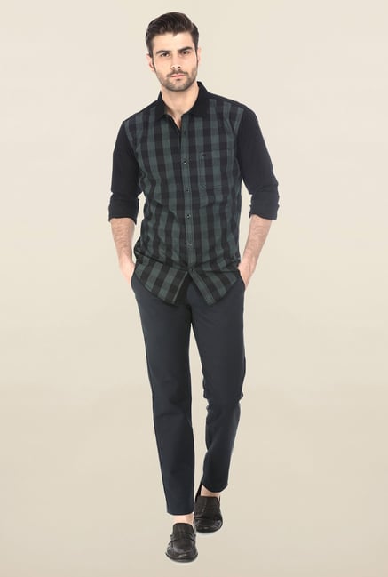 Basics Black & Green Checked Shirt Basics Black & Green Checked Shirt