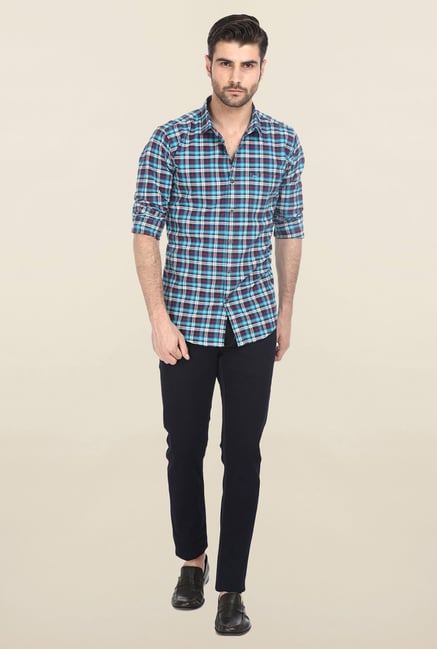 Basics Aqua Oxford Weave Shirt Basics Aqua Oxford Weave Shirt