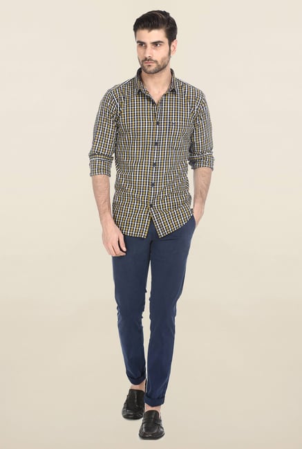 Basics Yellow Sulphur Tattersall Shirt Basics Yellow Sulphur Tattersall Shirt