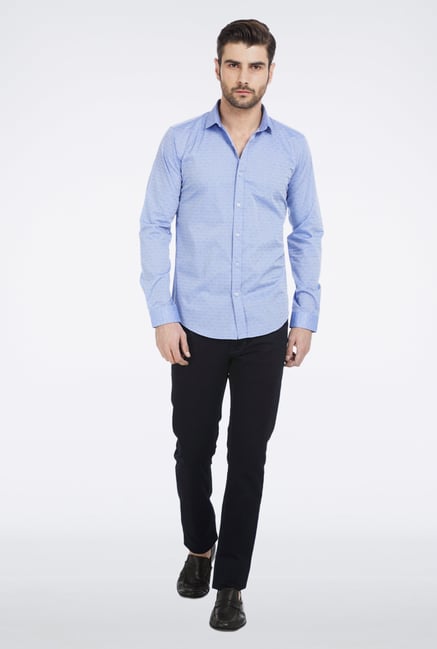Basics Blue Slim Fit Shirt Basics Blue Slim Fit Shirt