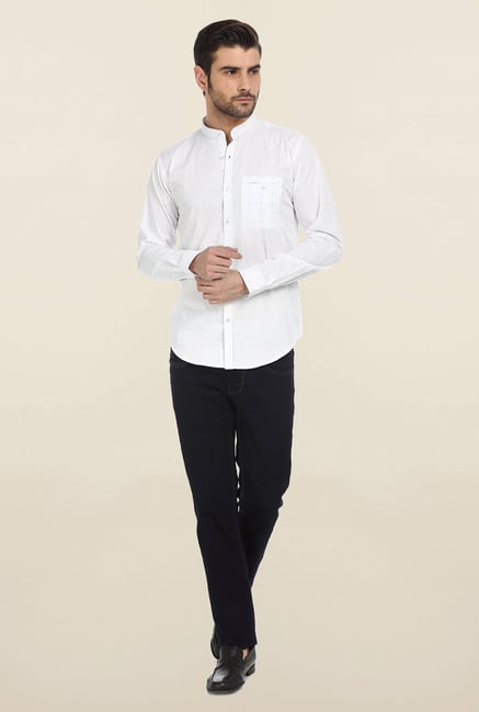 Basics White Butta Weave Dress Shirt Basics White Butta Weave Dress Shirt
