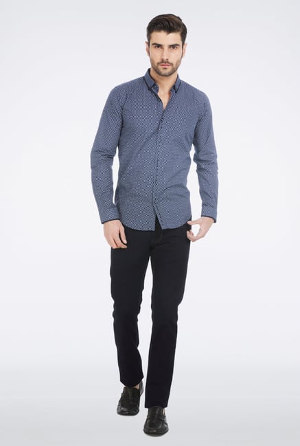Basics Navy Print Shirt Basics Navy Print Shirt