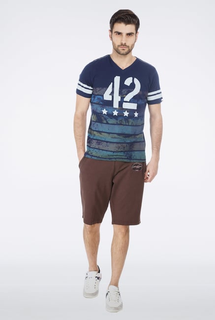 Basics Brown Plain Knit Short Basics Brown Plain Knit Short