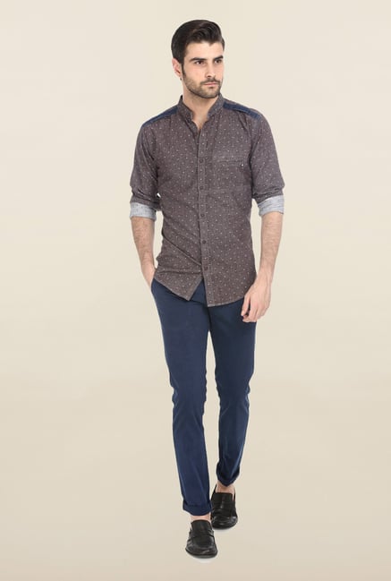 Basics Brown Twill Woven Shirt Basics Brown Twill Woven Shirt