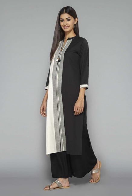 Utsa Black Cotton Kurta Utsa Black Cotton Kurta