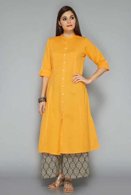 Utsa Yellow Cotton Kurta Utsa Yellow Cotton Kurta