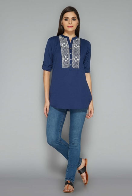 Utsa Blue Embroidery Kurta Utsa Blue Embroidery Kurta