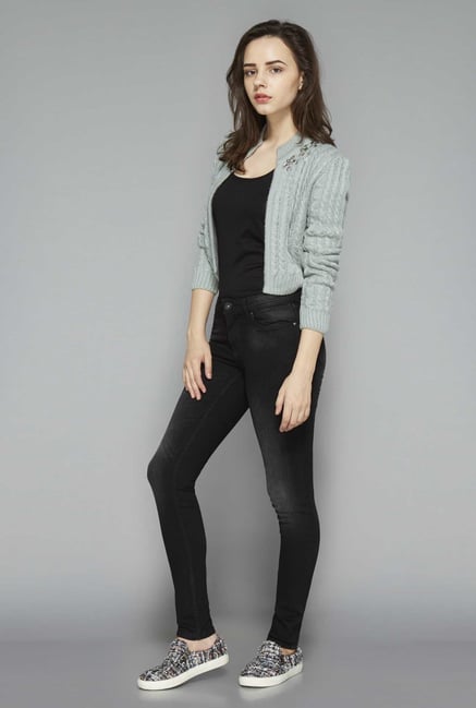Nuon by Westside Black Solid Skinny Fit Jeans Nuon by Westside Black Solid Skinny Fit Jeans