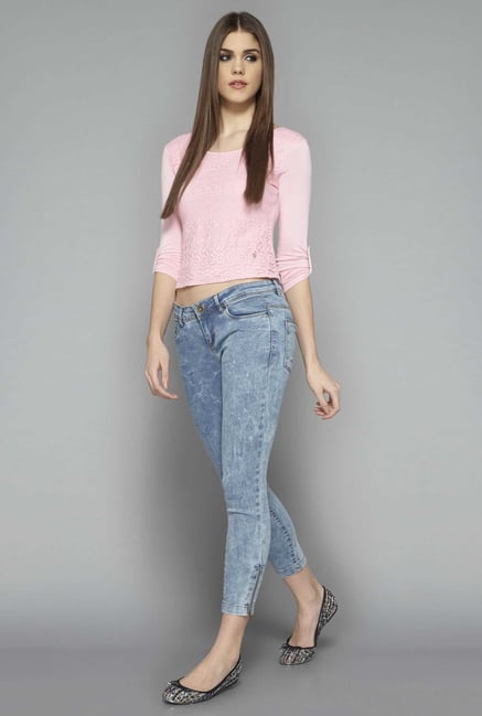 Nuon by Westside Ice Blue Tie Dye Skinny Fit Jeans Nuon by Westside Ice Blue Tie Dye Skinny Fit Jeans