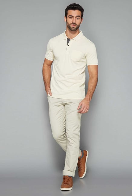 Westsport Mens Beige Polo T Shirt Westsport Mens Beige Polo T Shirt