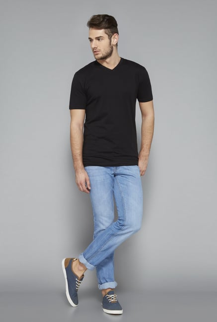 Westsport Black Solid V Neck T Shirt Westsport Black Solid V Neck T Shirt