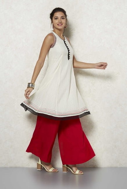 Fusion Beats Cream Cotton Kurta Fusion Beats Cream Cotton Kurta
