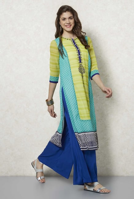 Fusion Beats Lime Namo Printed Kurta Fusion Beats Lime Namo Printed Kurta