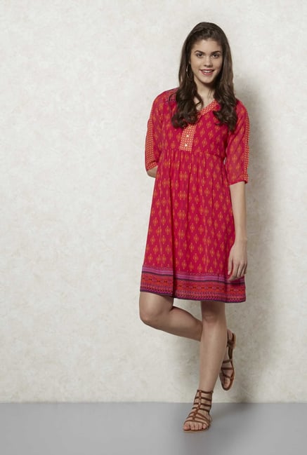 Fusion Beats Fuchsia Printed Siri Dress Fusion Beats Fuchsia Printed Siri Dress