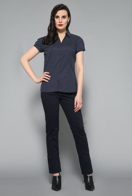 Wardrobe Navy Solid Trouser Wardrobe Navy Solid Trouser