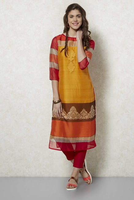 Fusion Beats Multicolor Printed Mehr Kurta Fusion Beats Multicolor Printed Mehr Kurta