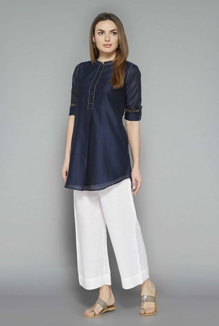 Zuba White Solid Madhu Pants Zuba White Solid Madhu Pants