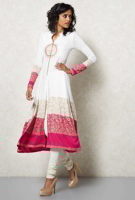 Ira Soleil White Fit & Flare Kurta Ira Soleil White Fit & Flare Kurta