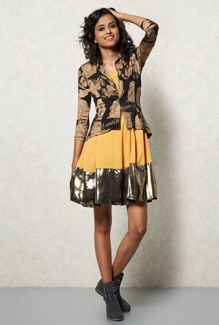 Ira Soleil Black Rose Printed Jacket Ira Soleil Black Rose Printed Jacket