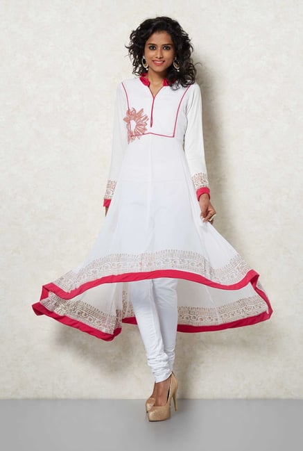Ira Soleil White Anarkali Kurta Ira Soleil White Anarkali Kurta