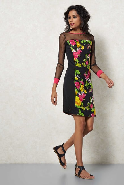 Ira Soleil Black Rayon Woven Dress Ira Soleil Black Rayon Woven Dress