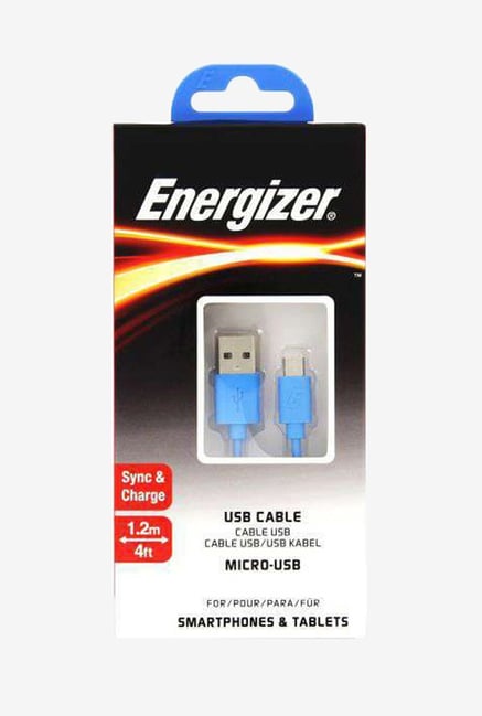 Energizer C12UBMCGBL4 1.2m Micro USB Cable Blue Energizer C12UBMCGBL4 1.2m Micro USB Cable Blue