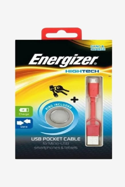 Energizer Mini USB POCKETMCRD2 Pocket Cable Red Energizer Mini USB POCKETMCRD2 Pocket Cable Red