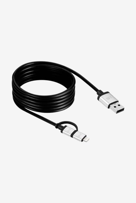 Just Mobile AluCable Duo DC-169 2-in-1 Cable Black Just Mobile AluCable Duo DC-169 2-in-1 Cable Black