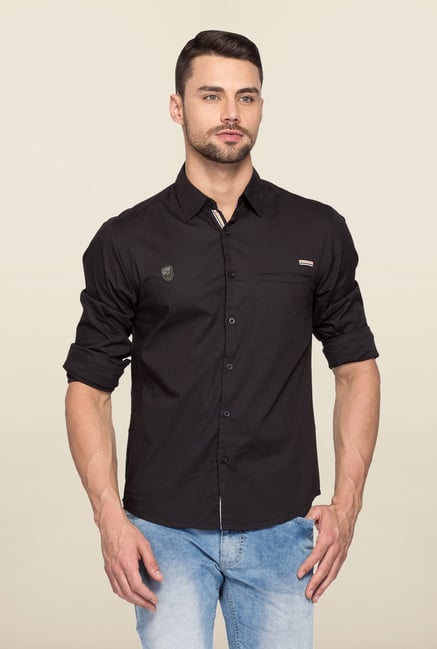 Spykar Black Ranger Full Sleeves Slim Fit Shirt Spykar Black Ranger Full Sleeves Slim Fit Shirt