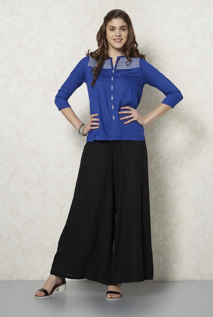 Fusion Beats Indigo Embroidered Tunic Fusion Beats Indigo Embroidered Tunic