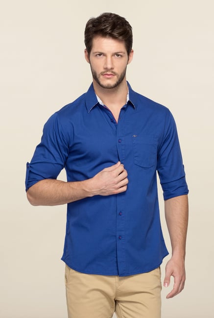 Spykar Blue Ranger Solid Casual Shirt Spykar Blue Ranger Solid Casual Shirt