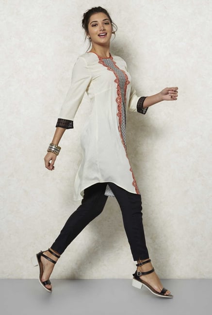Fusion Beats Cream Zina Tunic Fusion Beats Cream Zina Tunic