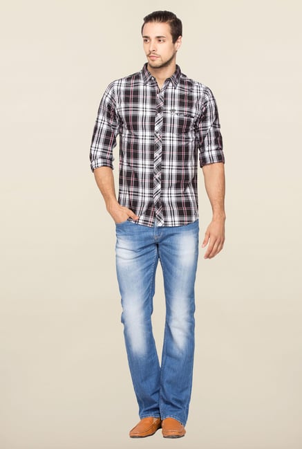 Spykar Black Ranger Checks Cotton Shirt Spykar Black Ranger Checks Cotton Shirt