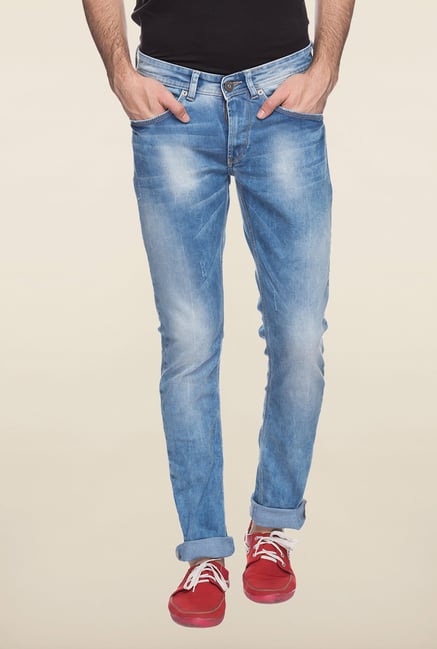 Spykar Blue Lightly Wash Jeans Spykar Blue Lightly Wash Jeans