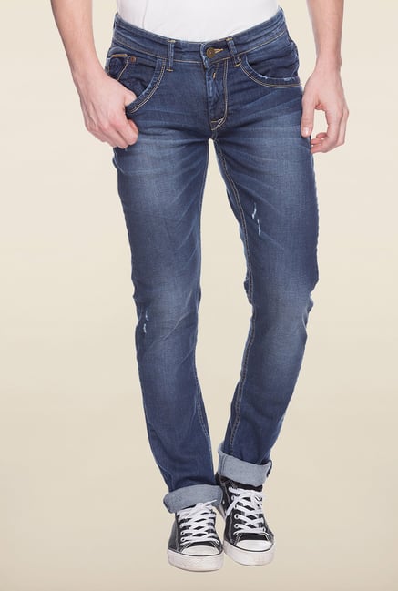 Spykar Blue Ripped Denim Jeans Spykar Blue Ripped Denim Jeans