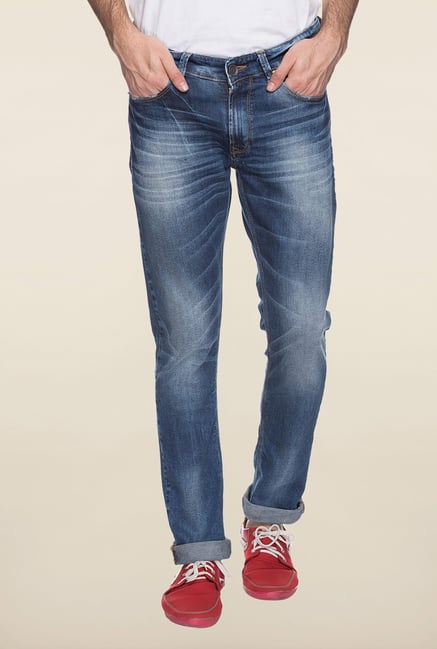 Spykar Blue Straight Fit Denim Jeans Spykar Blue Straight Fit Denim Jeans